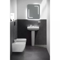 Bideu suspendat Ideal Standard I.Life S, compact, cu fixare ascunsă, alb